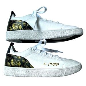 Puma Ralph Sampson Lo Top White Sneakers Cats Sz Mens 6.5 Womens 8 Narrow 38.5